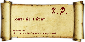 Kostyál Péter névjegykártya