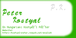 peter kostyal business card